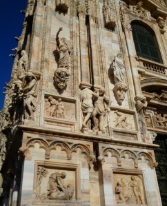 Nadia Mikushova. Partial view to the facade of the Milan Duomo.