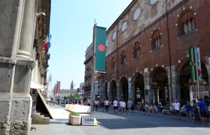 Nadia Mikushova. A view to the Mercanti street decorated for the EXPO2015.