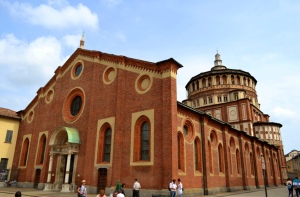 Nadia Mikushova. A view to the Maria delle Grazie church in Milan.